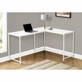 Daphnes Dinnette 58 in. Metal Corner Computer Desk White Top - White DA3067002